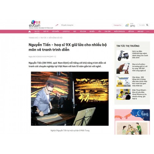 Báo eva Nguyễn Tiến họa sĩ giữ lửa cho nhiều bộ môn vẽ tranh trình diễn