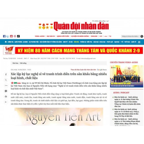 Nghệ sĩ Nguyễn Tiến trên báo Quân đội nhân dân