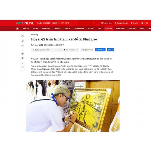 VTV họa sĩ Nguyễn tiến triển lãm tranh cát thu về 2 tỉ làm thiện nguyện