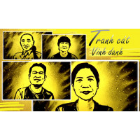 Tranh cát vẽ chân dung vinh danh